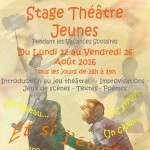 STAGE THEATRE JEUNES - A TOI THEATRE - ETE 2016