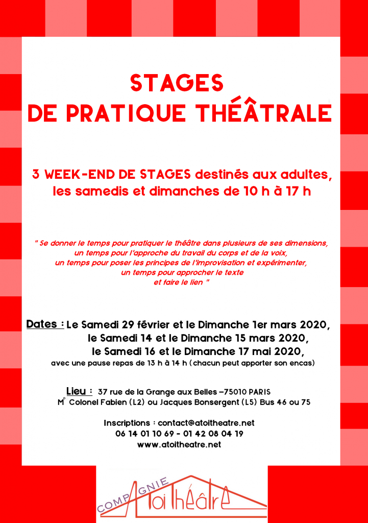 affiche stage adulte tract