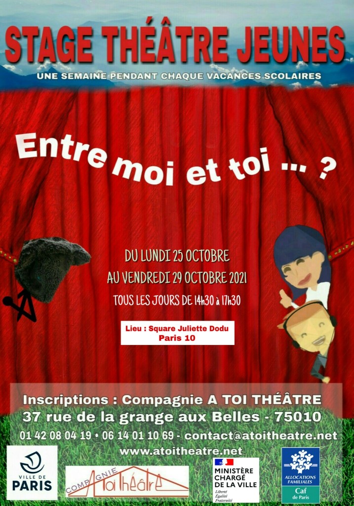 Stage théâtre jeune - octobre 2021 affiche