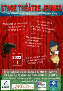 Affiche Stages Théâtre Jeunes 2022