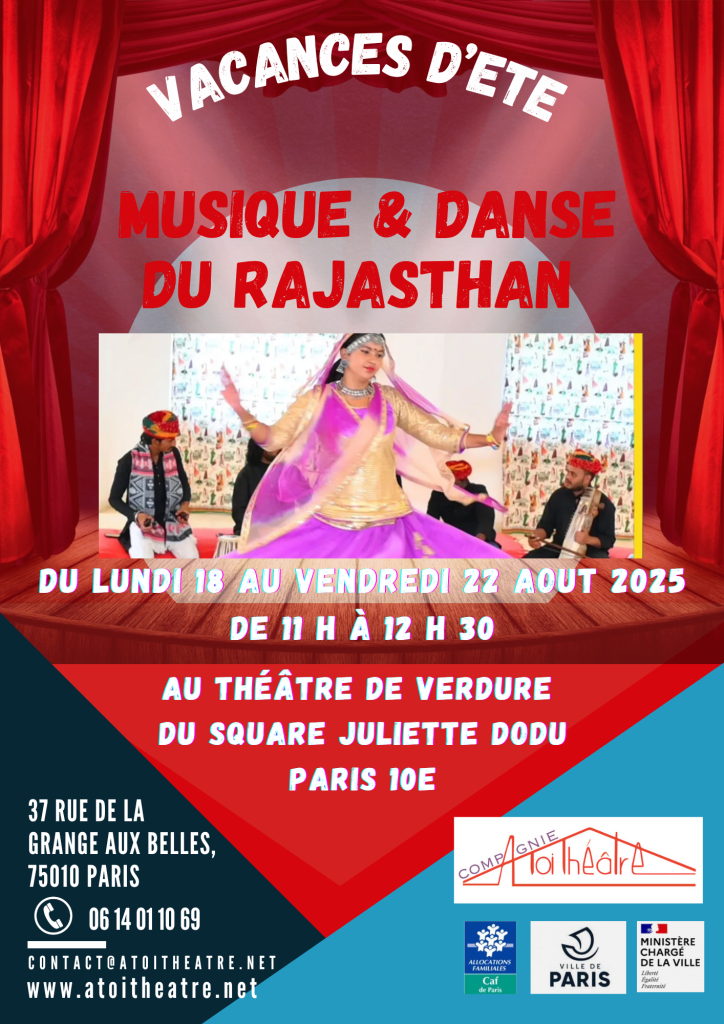 AFFICHES STAGE MUSIQUE ET DANSE DU RAJASTHAN - ETE 2025